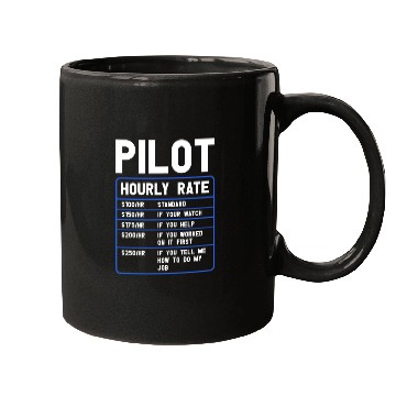 Discover Pilot Hourly Rate Funny Aviation Mugs