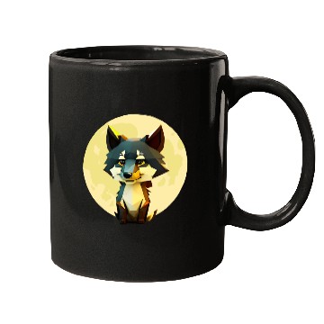 Discover Wolf howling at the moon graphic Mugs