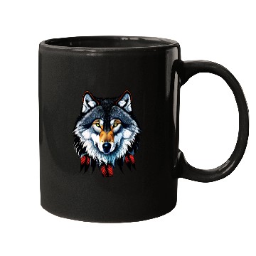 Discover Wolf howling at the moon graphic Mugs