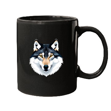 Discover Wolf howling at the moon graphic Mugs