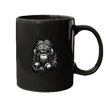 Discover Black and white gorillas, Digital Illustration, Mugs