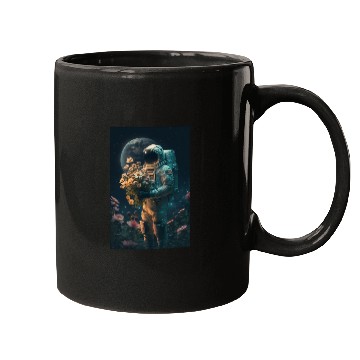 Discover Astronaut Gazing at Stars Surreal Sci-Fi Universe Mugs