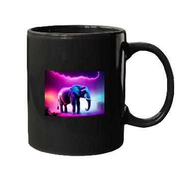 Discover Trance Neon Elephant Graphic Mugs
