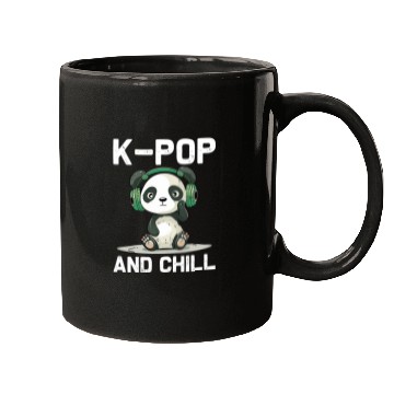 Discover Kpop And Chill Panda Headphones Korean Music Lover Mugs