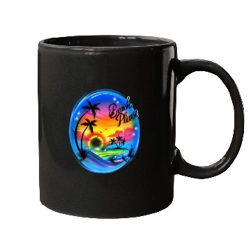 Discover Beach Please Airbrush Colorful Mugs
