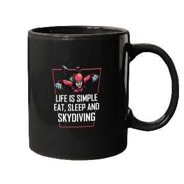 Discover Skydiving Life Simple Eat Sleep Mugs