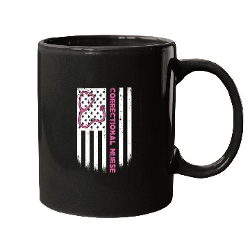 Discover Correctional Nurse American flag US Stethoscope Mugs