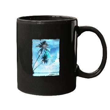 Discover Artistic Anguilla Palm Tree Vacation Mugs