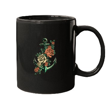 Discover Anchor Roses Tattoo Sailor Nautical Water Ship Mugs