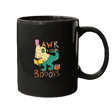 Discover Reading Teacher Halloween T Rex Ghost Book Mugs