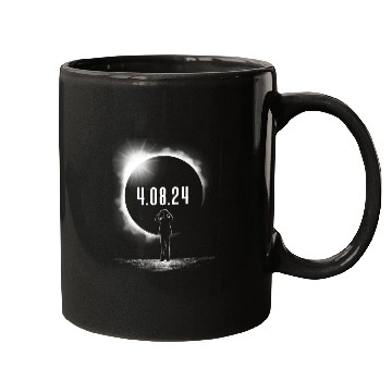 Discover Total Solar Eclipse Man Silhouette 4.08.24 Men's Mugs