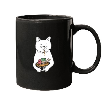 Discover Cute Cat Eating Ramen Mugs
