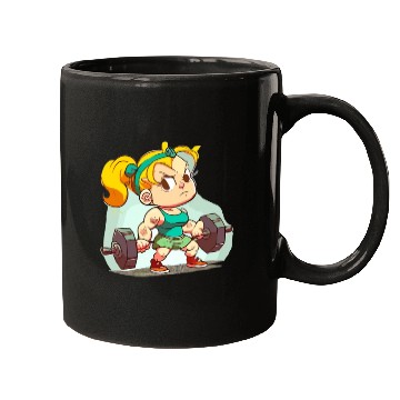 Discover gym girl cartoon style Mugs