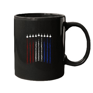 Discover Airplane Plane USA Flag Mugs
