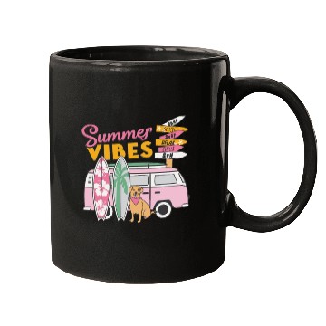 Discover Summer Vibes Sand Beach Surf Relax Shells Sun Mugs