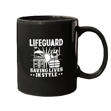 Discover Lifeguard saving lives in style pool guard Mugs