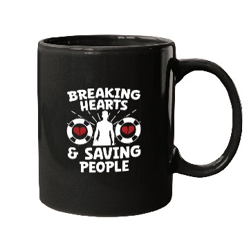 Discover Lifeguard breaking hearts saving people pool guard Mugs