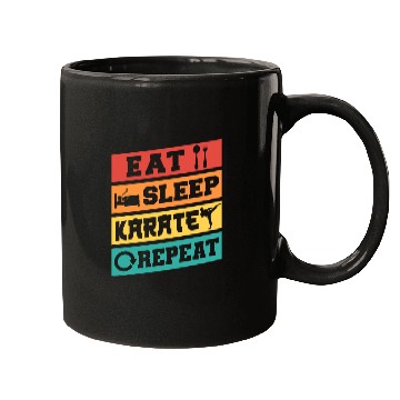 Discover Karate Belt Eat Sleep Karate Repeat Mugs