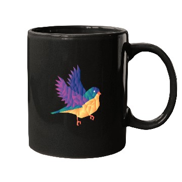 Discover Polygon Shape Multi Colored Bird Pattern Nature Mugs