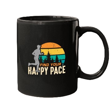 Discover Trail Running Find Your Happy Pace Retro Running Mugs