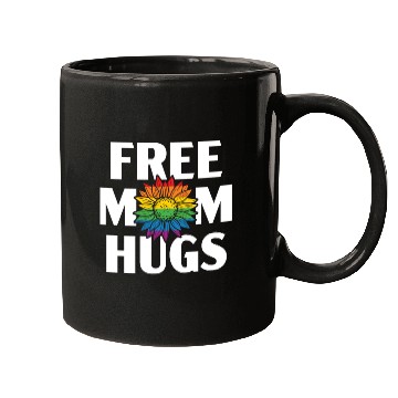 Discover Free Mom Hugs Rainbow Pride Month LGBTQ Gay Pride Mugs