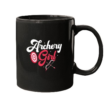 Discover Archery Girl Archer Target Bow & Arrows Mugs