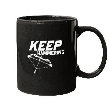 Discover Keep Hammering Archery Target Bow & Arrows Mugs