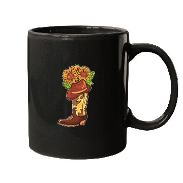 Discover Cowboy Boots With Flowers Equestrian Mugs