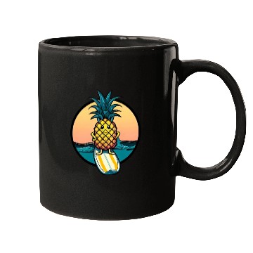 Discover Kawaii pineapple on at sunset Mugs