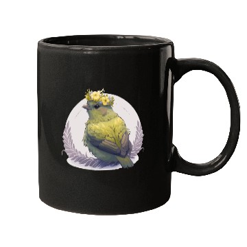 Discover Cute Canary Bird Flower Crown Pet Birds Mugs