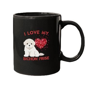 Discover I love my Bichon Frise Cute valentines puppy dog Mugs