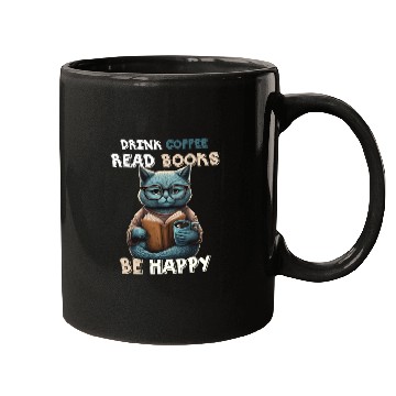 Discover Coffee Lover Drink Coffee Read Books Be Happy Mugs