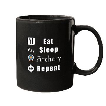 Discover Eat Sleep Archery Repeat red Mugs