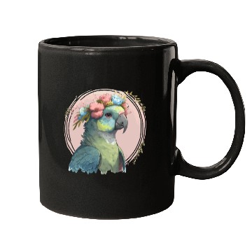 Discover Cute Hahn's Macaw Bird Flower Crown Pet Birds Mugs