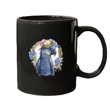 Discover Cute Hyacinth Macaw Parrot Bird Flower Crown Pet B Mugs
