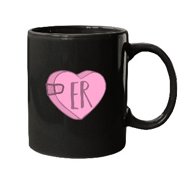 Discover Cute ER Nurse Candy Heart for Valentines Day Scrub Mugs
