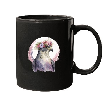 Discover Falcon Birds Of Prey Flower Crown Floral Bird Watc Mugs