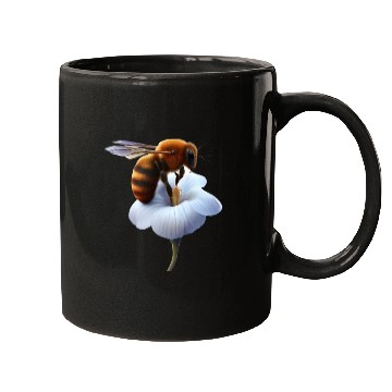Discover bee on flower Mugs