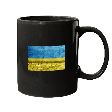 Discover Brick wall with Ukraine flag Mugs