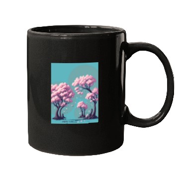 Discover Cherry Blossom tress with falling flowers Mugs