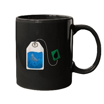 Discover Funny seal swimming in a tea bag Mugs