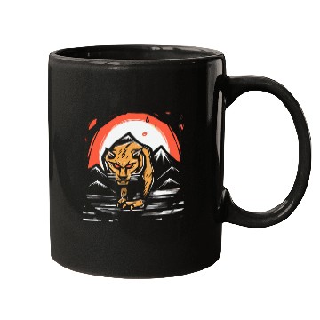 Discover zen cartoons japan tiger mountains Mugs
