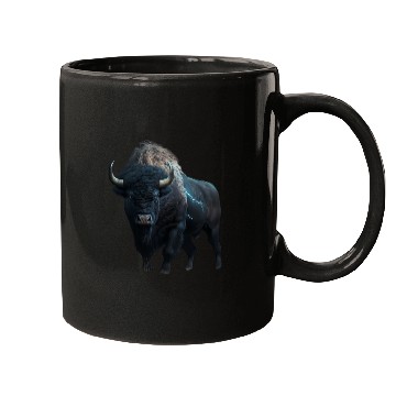Discover Majestic bison black with lightning bolts buffalo Mugs