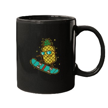 Discover Pineapple rides Skateboard sweet Fruit Mugs
