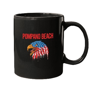 Discover USA Eagle Pompano Beach humor Mugs