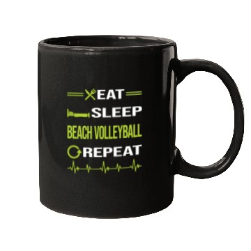 Discover Funny Eat Sleep Repeat Beach Volleyball nostalgia Mugs