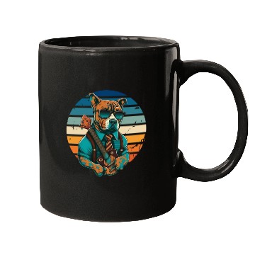 Discover pitbull Sunglasses guitar Mugs