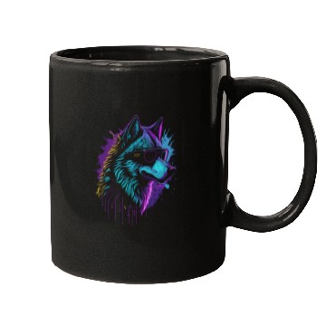 Discover Cool Cyber Wolf Mugs