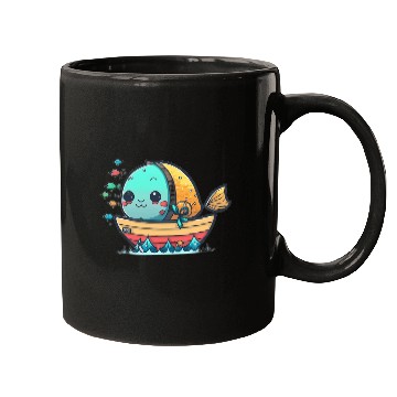 Discover Life on a Colorful Fishing Vessel Mugs