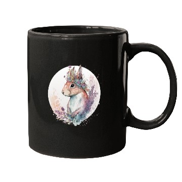 Discover Cute Watercolor Squirrel Flower Crown Animal Lover Mugs